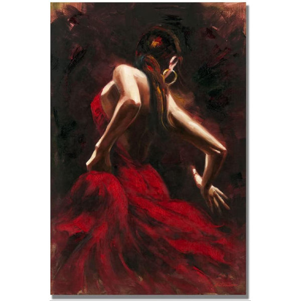Rosdorf Park Flamenco Dancer Wrapped Canvas Painting Wayfair